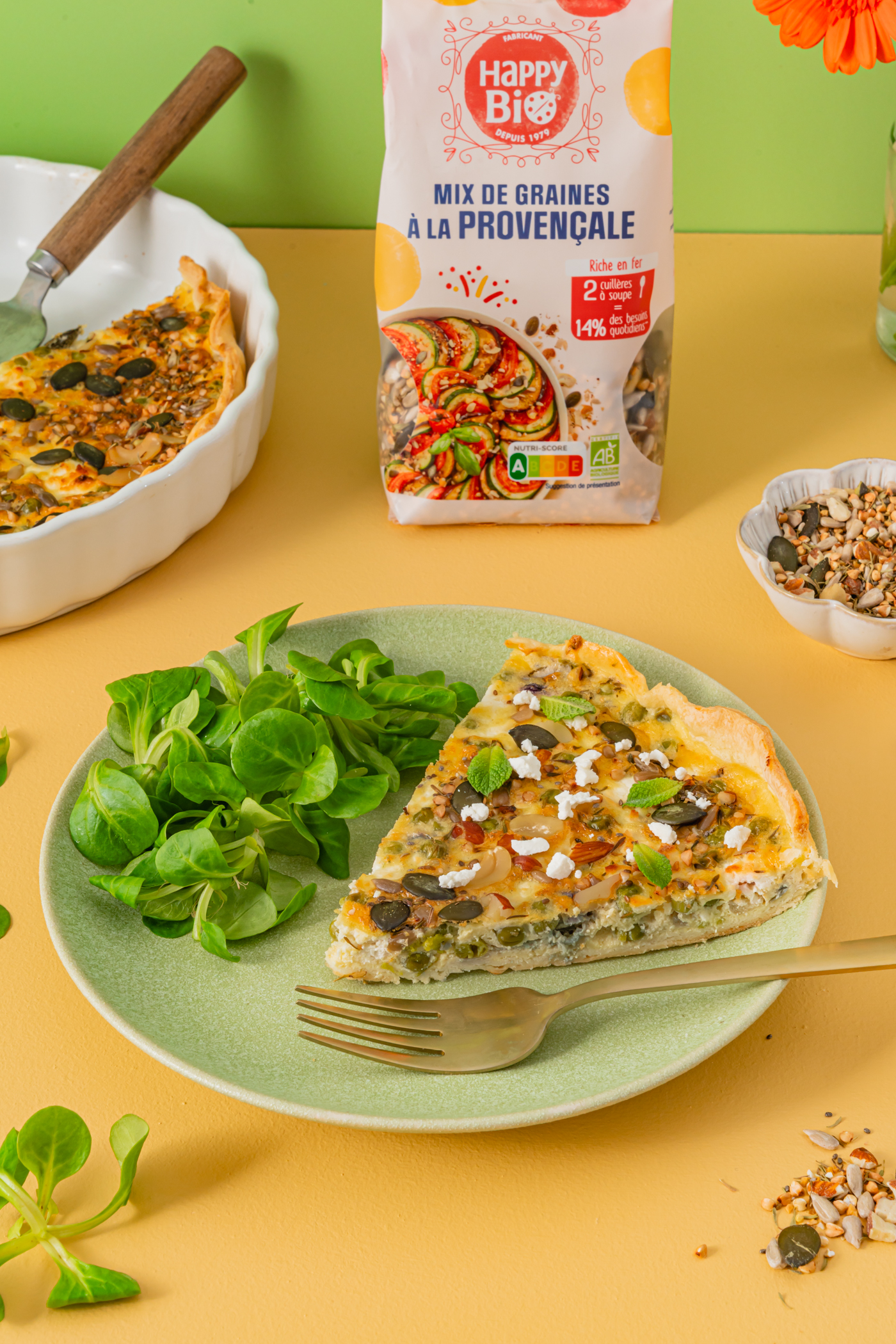 Quiche petits pois & feta Happy Bio