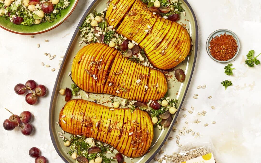 Courge butternut rôtie aux épices et aux graines de tournesol