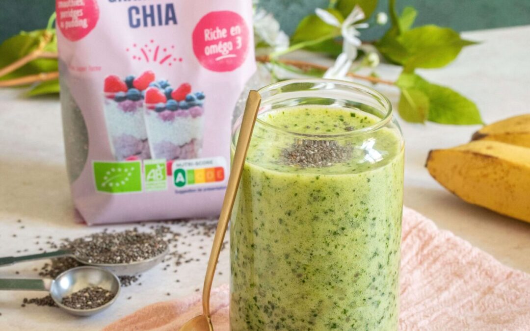 Smoothie vert aux graines de chia