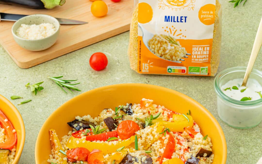 Salade de millet et légumes d&rsquo;été rôtis