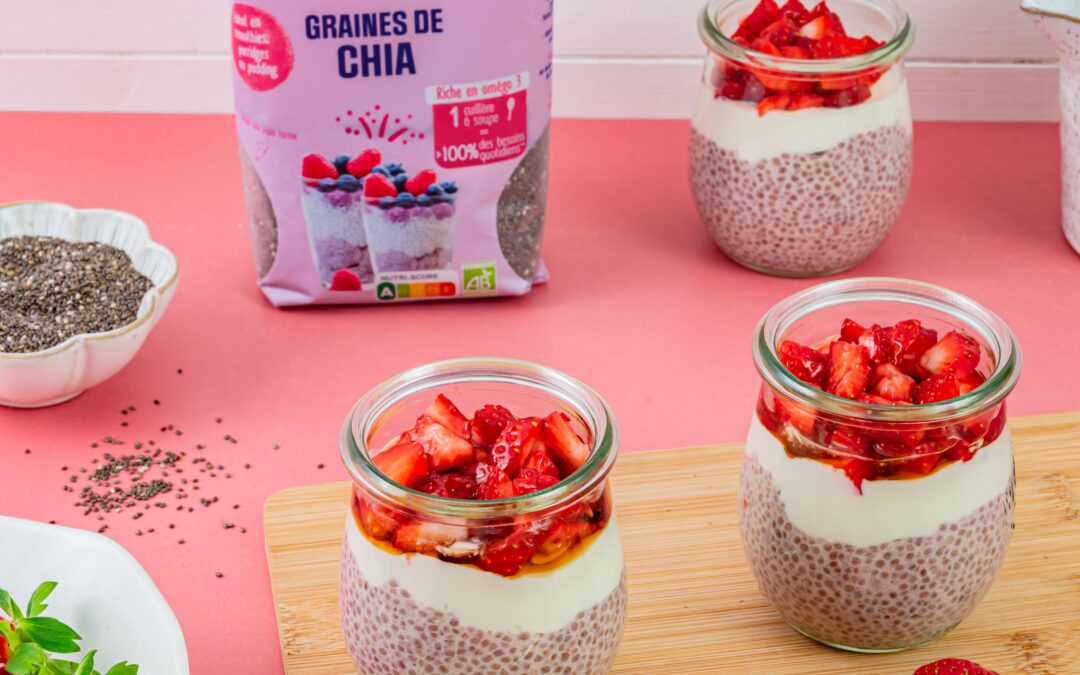 Pudding de chia à la fraise